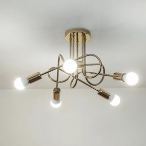 Lampadario a plafone OXFORD 5xE27/15W/230V, finitura dorata