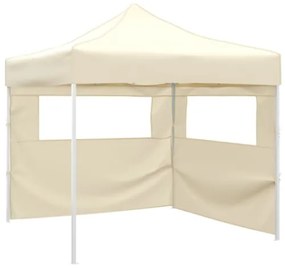 Tenda Pieghevole con 2 Pareti 3x3 m Crema