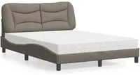 Letto con Materasso Tortora 120x200 cm in Tessuto 3208524