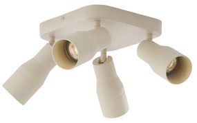 Faretto da soffitto quadrato beige GU10 50 mm 4 luci - Stanley