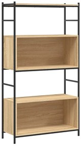 Libreria rovere sonoma 80x30x145,5 cm legno multistrato e ferro