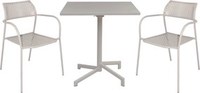 OPERA - set tavolo in alluminio cm 70 x 70 x 73 h con 2 poltrone Aviim