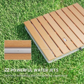 Doccia da Giardino Portatile 70x55 cm Getti d'Acqua Regolabili fino a 4 m in Polistirene Effetto Legno...
