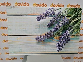 Stampa su tela – Lavanda su sfondo di legno