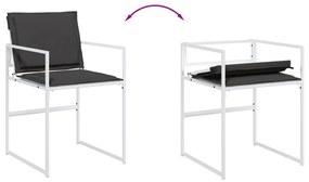 Set da pranzo da giardino 15 pz con cuscini bianco in textilene