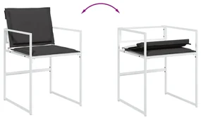 Set da pranzo da giardino 15 pz con cuscini bianco in textilene