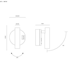 Betu applique lamp 2w usb