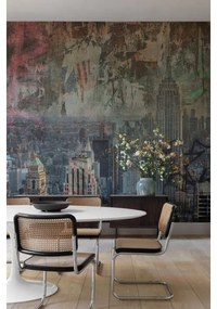 Fotomurale GRANDECOLIFE New, rosa, blu, grigio, verde 371X280 cm