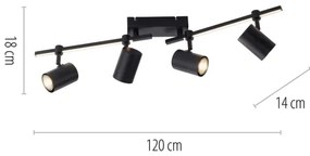 Paul Neuhaus 6525-18 - Faretto LED BARIK 4xGU10/4,5W/230V + LED/10W