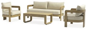 NAMOR - salotto con struttura in alluminio verniciato effetto legno