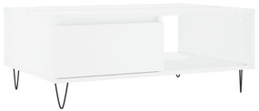 Tavolino da Salotto Bianco 90x60x35 cm in Legno Multistrato
