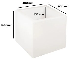 Cubo Illuminabile 40x40xH40cm, E27 Colore Bianco