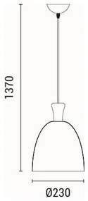 Lampadario a sospensione con filo 1xE27/15W/230V nero diametro 23 cm