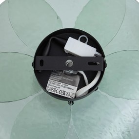 Plafoniera di Design Nera con Vetro Verde a Coste - Kemner