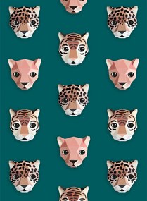 studio ditte Carta da parati Panthera - Green