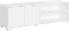 Porta TV in legno con 2 ante e vano a giorno 150x40 cm KYLA Bianco Lucido