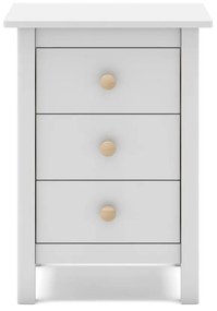 Comodino bianco per bambini in legno di pino Max - Marckeric