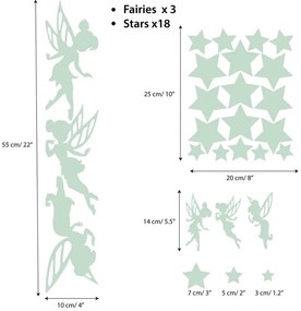 Set di adesivi murali luminosi per bambini Fate e Stelle - Ambiance