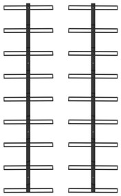 Portavini da parete per 18 bottiglie 2 pz nero in ferro