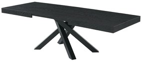 Tavolo da pranzo allungabile da 6 a 10 coperti in MDF e Metallo Nero - CATONAV