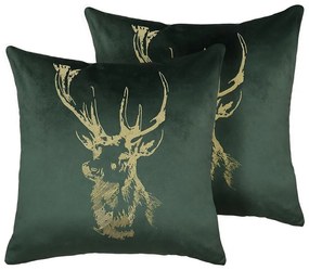 Set di 2 cuscini decorativi 45x45cm verde scuro BLITZEN Beliani