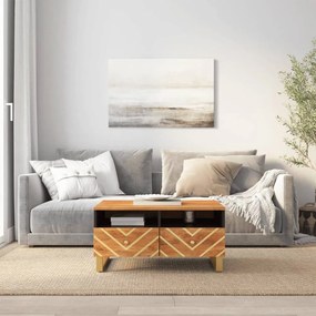 Tavolino da salotto marrone e nero 80x54x40 cm legno di mango