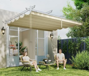 Tetto di Ricambio per Pergola Gazebo da Giardino 300x400 cm in Poliestere Crema...