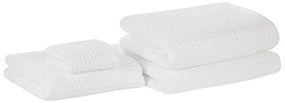 Set di 4 asciugamani in cotone bianco ATAI Beliani