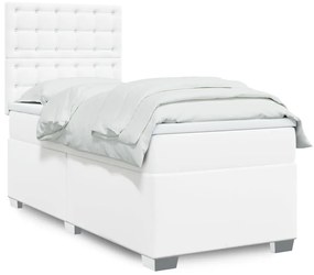 Giroletto A Molle Con Materasso Bianco 90x200 Cm İn Similpelle /