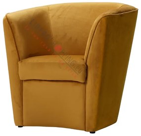 Poltrona in velluto Giallo Senape per camera da letto ufficio