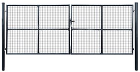Cancello Per Giardino İn Acciaio Zincato 400x150 Cm Grigio /