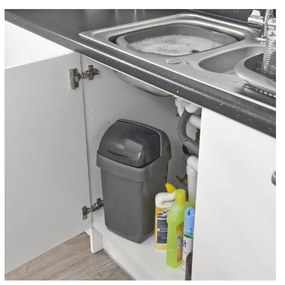 Cestino Roll Top grigio, 22,5 x 23 x 42,5 cm - Addis