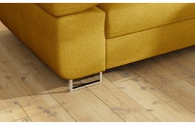 Divano angolare giallo allungabile/con contenitore (con penisola a destra/a L) Anton – ELTAP