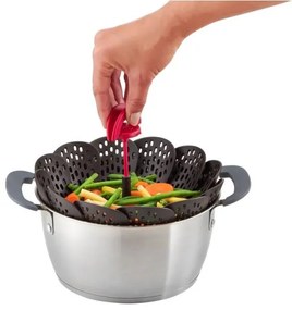 Tefal - Cestello per cottura a vapore INGENIO nero/rosso