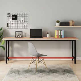 Piano Scrivania 220x55x2,5 Cm İn Legno Massello Di Faggio /