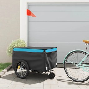 Rimorchio Da Bici Nero E Blu 45 Kg İn Ferro /