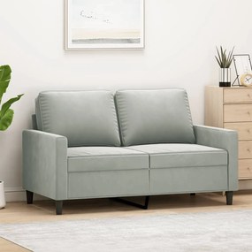 Divano A 2 Posti Grigio Chiaro 120 Cm İn Velluto /