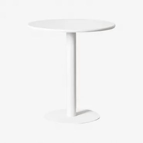 Tavolo da giardino rotondo in metallo (Ø70 cm) Mizzi Bianco - Sklum
