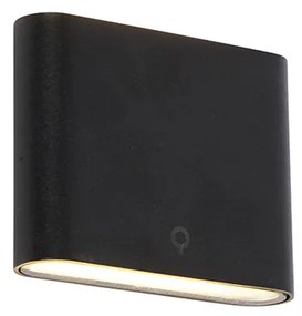 Lampada da parete esterna moderna nera 11,5 cm con LED IP65 - Batt