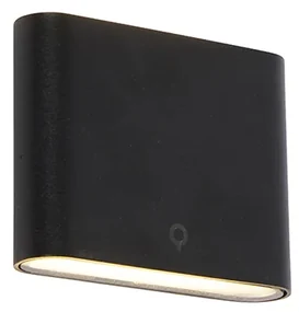 Lampada da parete esterna moderna nera 11,5 cm con LED IP65 - Batt
