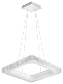 Lampadario LED neoclassico Chanel cromo, luce naturale 4200 lumen