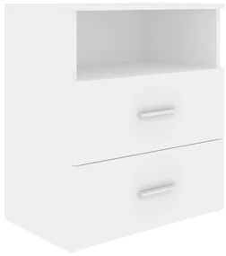 Comodini 2 pz bianchi 50x32x60 cm