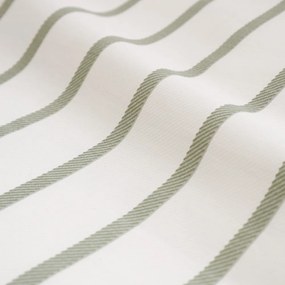 Set copripiumino e federa verde e color crema in cotone per letto matrimoniale 200x200 cm Hampton Stripe – Bianca
