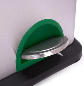 Cestino per la spazzatura color argento opaco in acciaio per raccolta differenziata/con pedale 2x20 l Tri Selectif – MSV