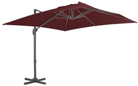 Ombrellone A Sbalzo Con Palo İn Alluminio 400x300 Cm Bordeaux /