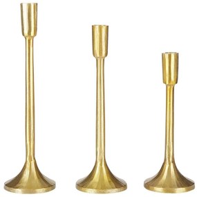 Set di 2 candelieri metallo oro ZIMBAWE Beliani