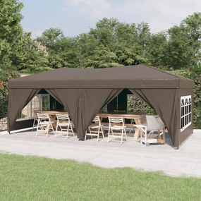 Tenda Per Feste Pieghevole Con Pareti Laterali Tortora 3x6 M /
