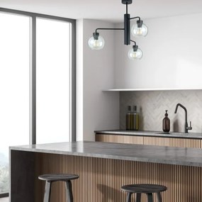 Lampadario a sospensione con supporto rigido FLEX 3xE27/60W/230V nero/limpido