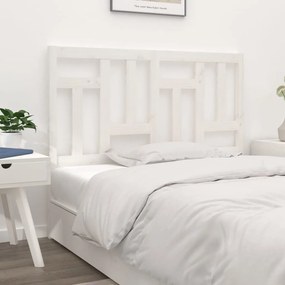 Testiera Per Letto Bianca 145,5x4x100 Cm Legno Massello Di Pino /