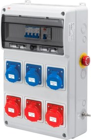 Quadro elettrico preassemblato cablato da cantiere ROSI ACS con 6 prese industriali IP65